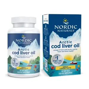 Nordic Naturals Arctic CLO All Natural Cod Liver Oil Soft Gels Lemon 90 Ct Award Winning Formula for Heart Brain Health Wild Arctic Cod Omega 3 Fish Oil Supplement