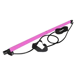 Pilates Stick Multi-Functional Fitness Stick - Yoga Pilates Home Equipment Multifunctional Pilates Bar with Bands elastic rope