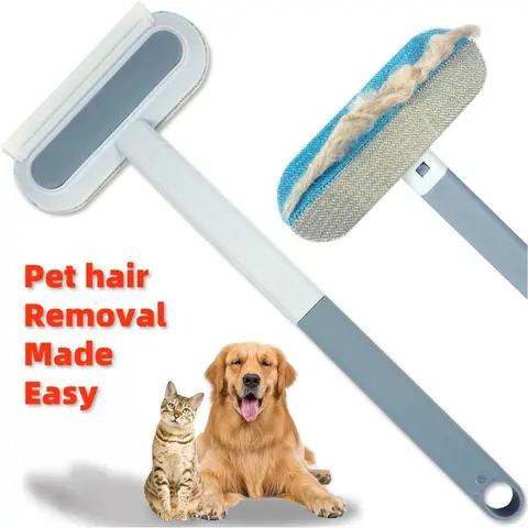 Pet Hair Removal Tool,Cat/Dog Hair Remover with Extra long Handle,Cat Lint Squeegee for Furniture,Carpet,Clothes, Bedding,Car,Window