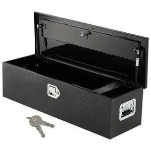 GARVEE 39 Inch Aluminum Truck Tool Box, Truck Bed Storage Box with Security Lock and Wider Handles, Heavy Duty Waterproof Tool Boxes Organizer Chest for Pick Up Truck Rv Trailer,Black