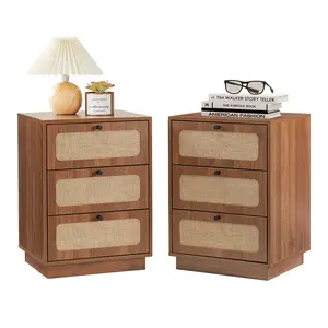 Giratree 3 Drawer Cabinet,Nightstand,Modern Bedside Table with 3 Storage Drawer Linen Cabient Storage,Suitable for Bedroom,Living Room,Study