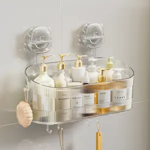 Suction Cup, Shelf, Bathroom Bathroom Toilet No Trace No Punch, Light Luxury Cosmetic Vanity Wall Mounted Organizer