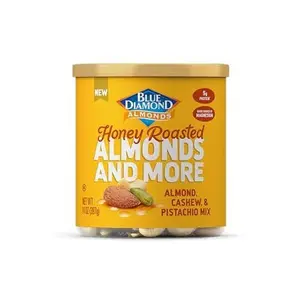 Blue Diamond Almonds, Mixed Nuts Sweet Honey Roasted Deluxe Snack Nuts, Almonds, Pistachios, and Cashews, 14oz. Can (Pack of 1)