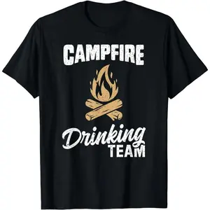 "Cotton Short Sleeve Campfire Drinking Team T Shirt Camping Lover Camper Funny T-Shirt Campfire Drinking Team T Shirt Camping Lover Camper Funny T-Shirt For Men"