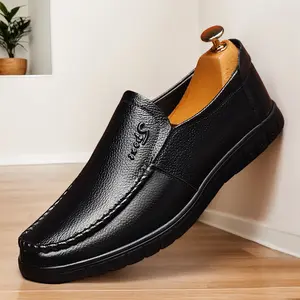 Men's large size round toe oxford shoes dress shoes durable non-slip formal shoes for wedding business party banquet office, middle-aged men's shoes 8823