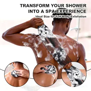 African Mesh Nylon Bath Towel, African Mesh Scrubber - Unisex Towel, Portable and Durable, Suitable for All Light Beige Types, Body Cleaning Tool, Bathing Tool, Exfoliating Sponge