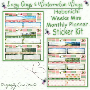 Hobonichi Weeks Mini Monthly Lazy Days & Watermelon Ways Planner Sticker Set