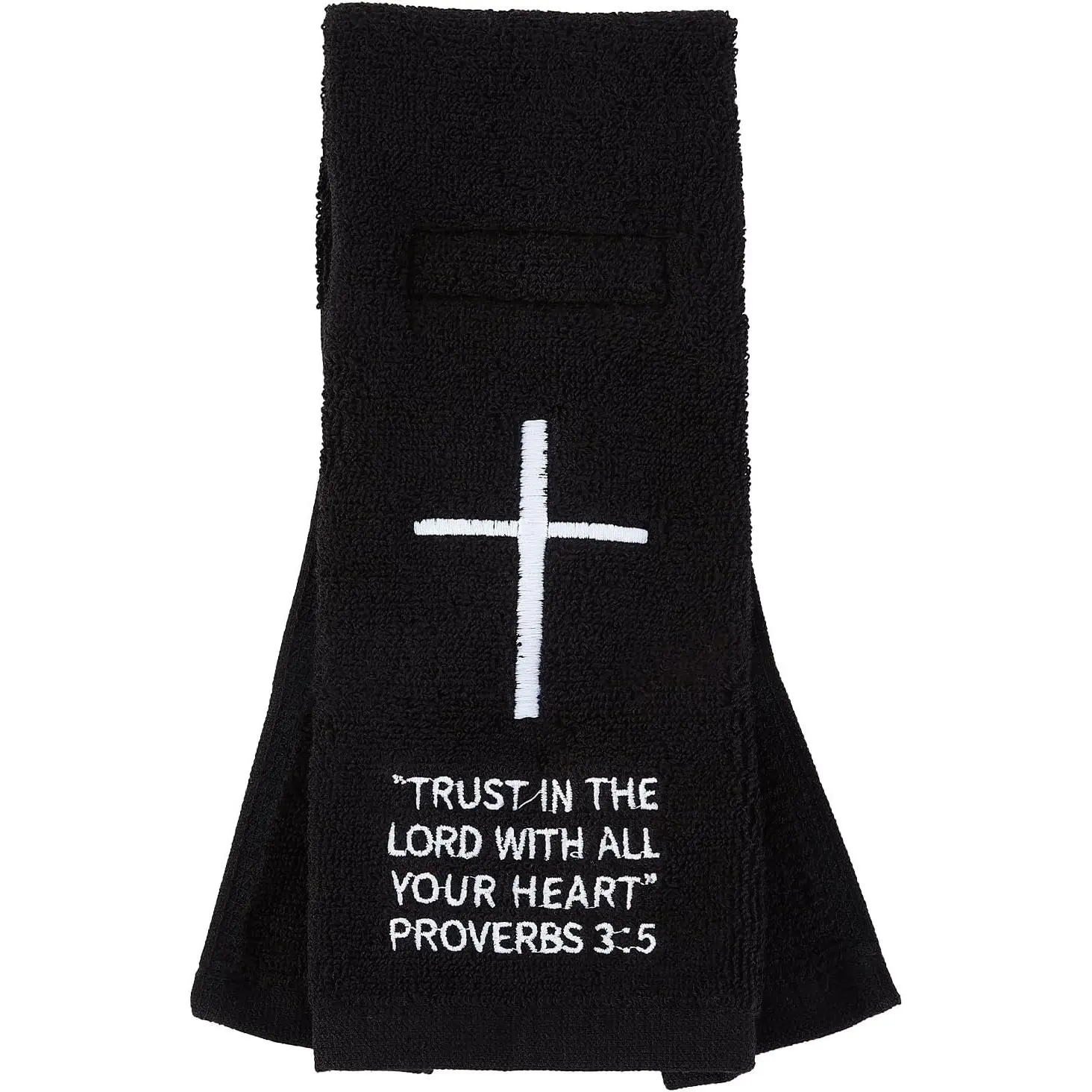 Black Football Towel with Hook and Loop Closure,  Christian  Quarterback Qb  Towels for Men Youth Boys Adults