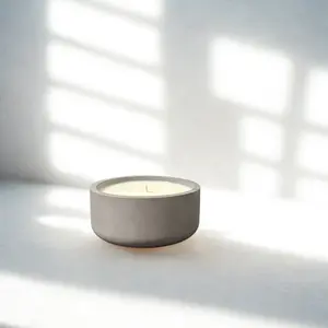 Everyday Artisan Bowl 10 oz Candle Vessel - Modern Concrete Design for Home Decor