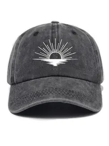 Unisex Cartoon Print Classic Baseball Cap, Quality Caps, Casual Fitted Sun Hat for All Seasons, Outdoor Leisure Wear, Washed Vintage Style