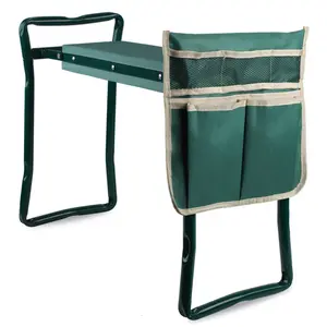Garden Kneeler and Seat Foldable Gardening Bench Stool with Tool Bag Pouch EVA Foam Pad Outdoor Practical Garden Tools for Kneeling