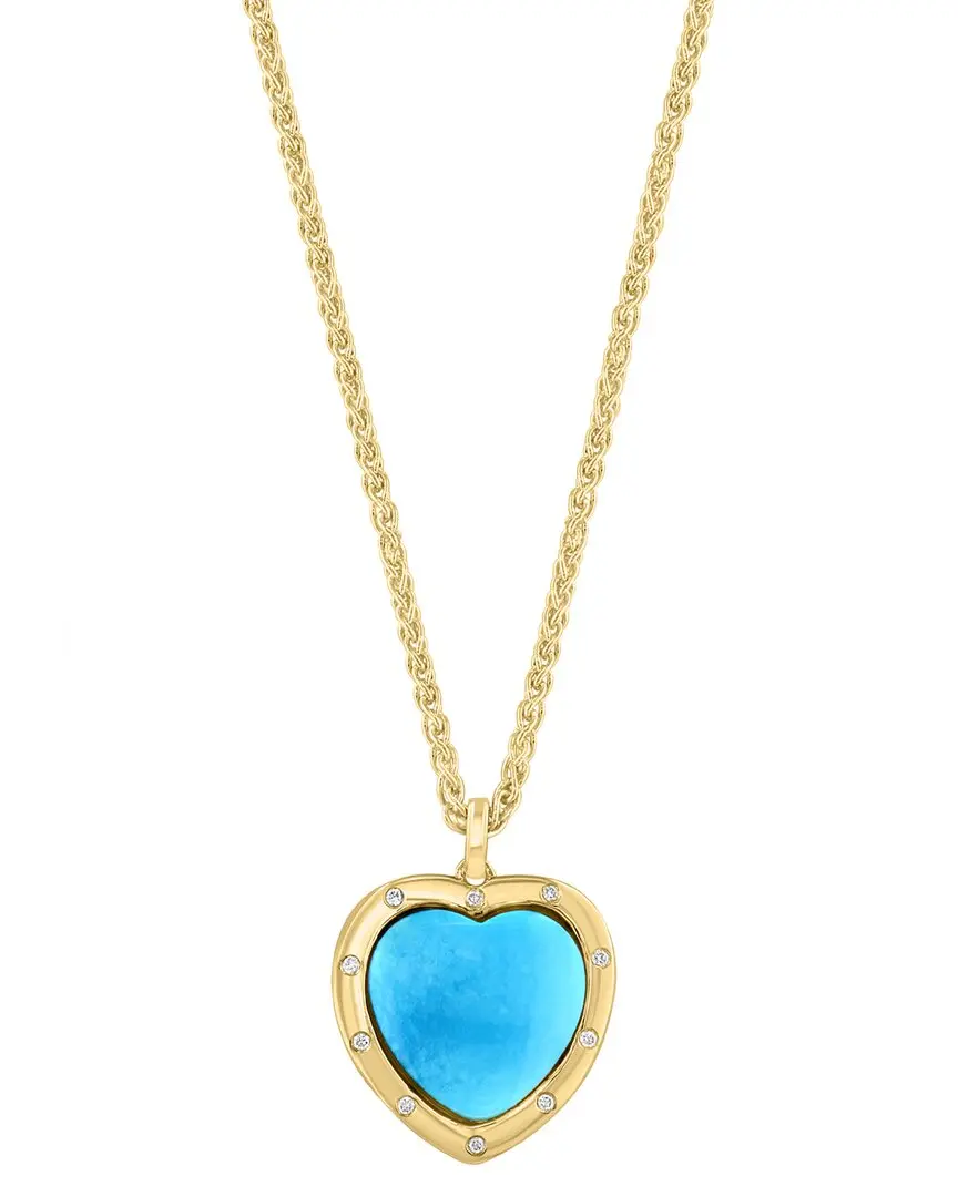 Effy Fine Jewelry Plated 4.96 ct. tw. Diamond & Turquoise Necklace