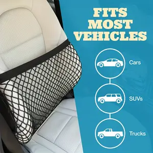 Adjustable car seat storage box - front row storage net, with multiple compartments, black mesh design, convenient for taking out, placing and organizing, suitable for most vehicles, vehicle organization; flexible grid design; safety compartment bracket