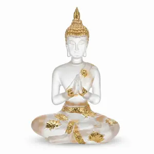 Buddha Clear &amp; Gold Statue - Spiritual Home Decor
