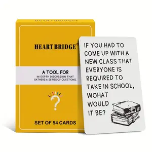 1pc HEART BRIDGE Is an In-Depth Conversation Card Game, a Tabletop Game Featuring 53 Thought-Provoking Questions That Serve As Conversation Starters, Perfect As Gifts for Halloween, Christmas, Or Thanksgiving, Suitable for Party Entertainme