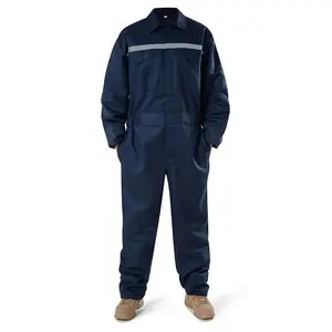 HOMUG Men's One-Piece Overalls Set, Wear-Resistant and Breathable, with Velcro and Zippers, Men's Spring and Autumn Work Pants, Suitable for Mechanical Maintenance and Workshop Work.