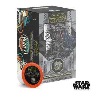 Bones Coffee Company Dark Side Chocolate Truffle, Chocolate Truffle Flavored Pods | 12ct Kcups
