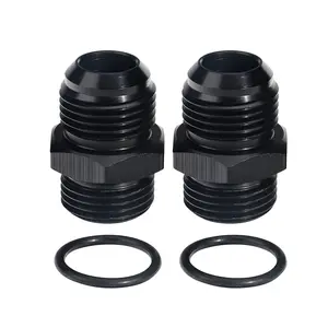 3mirrors 8AN Flare to AN 8 Oring ORB Male Fuel Pump Rail Adapter Fitting Flare Hose Plumbing Oil Straight Thread Regulator Port Fluid End, 2Pcs