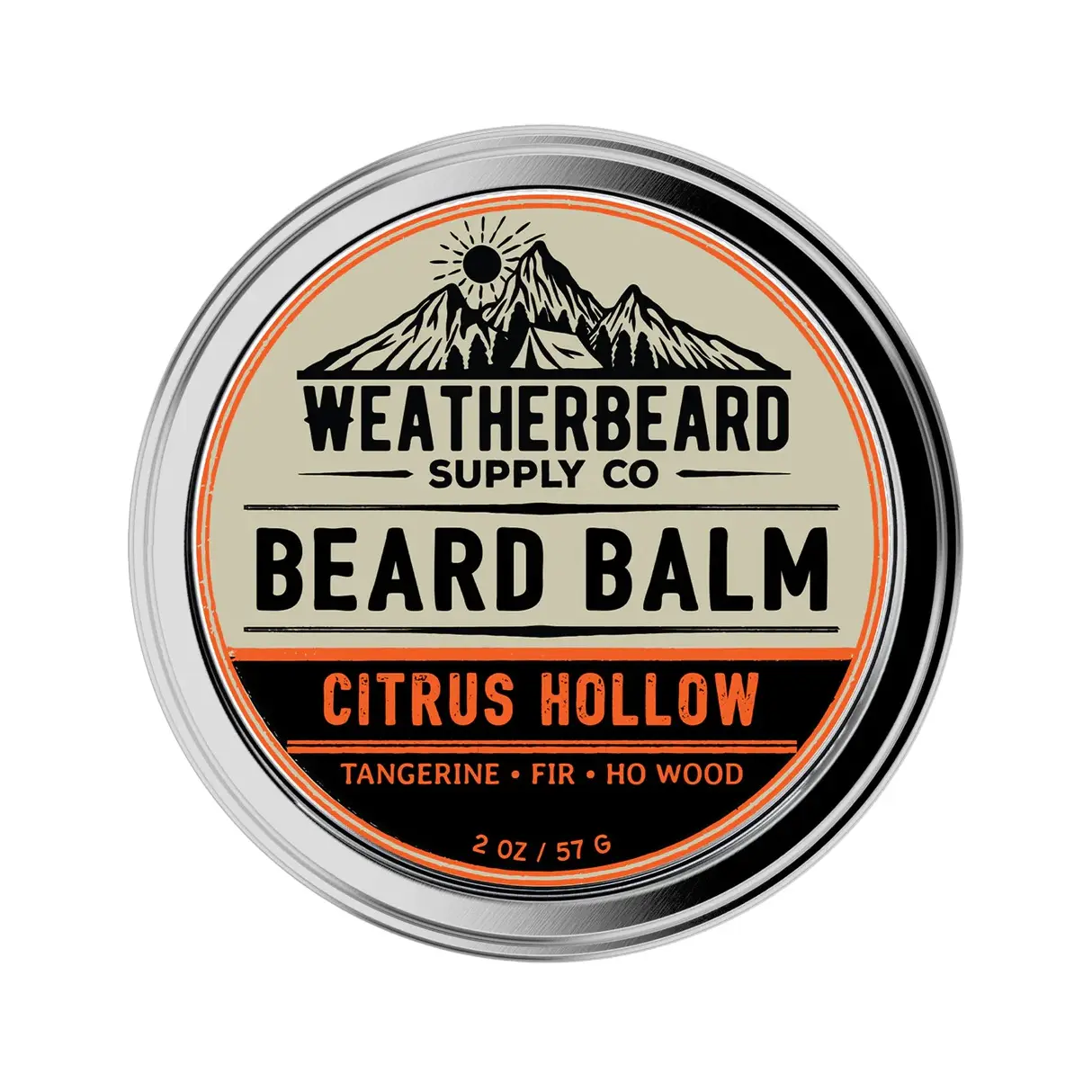 Weatherbeard Citrus Hollow Beard Balm for Shaping & Styling - Tangerine, Fir, Ho Wood