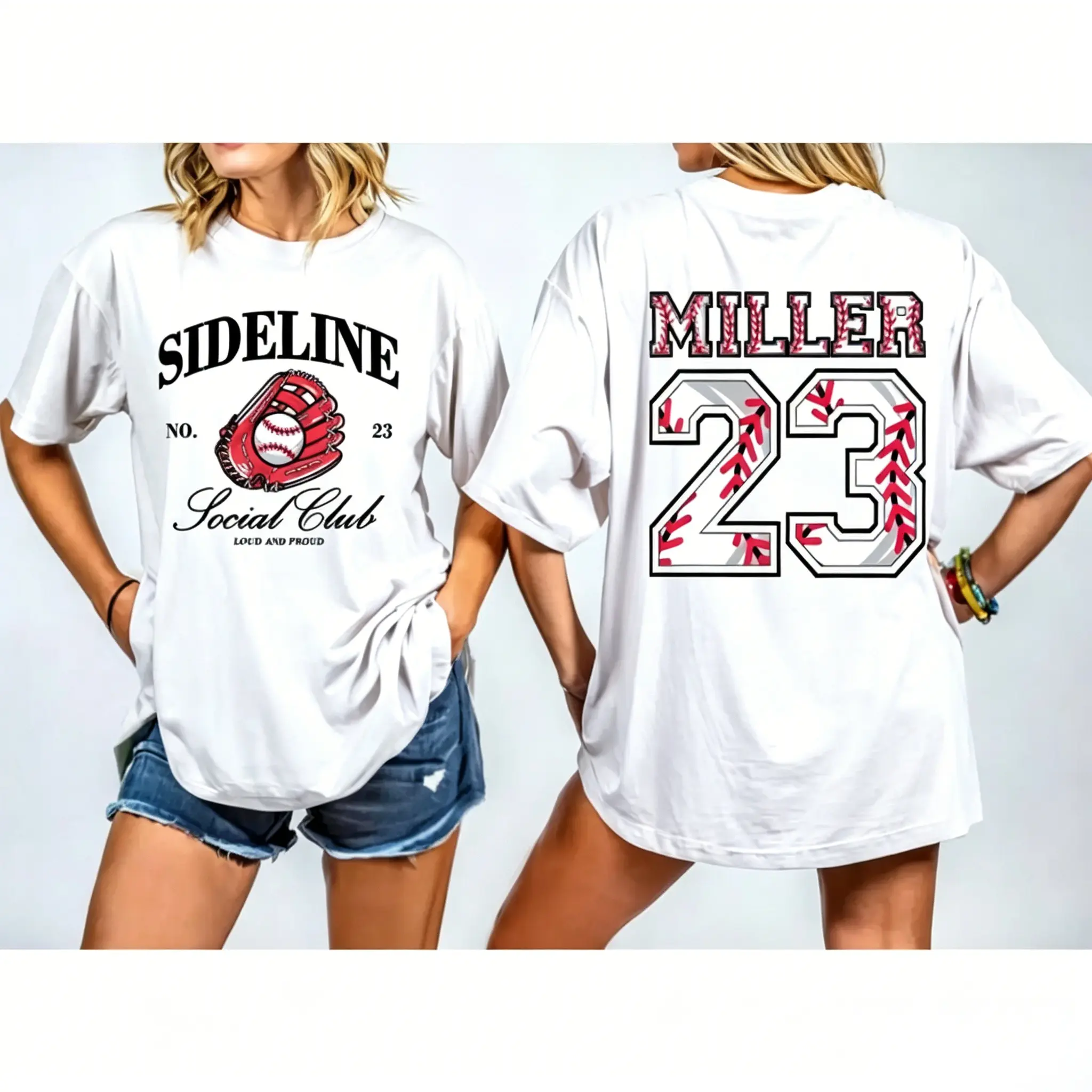 Two-Sided Baseball T-shirt With Custom Number And Name, Personalized Baseball Gift, Baseball MomShirt, Custom Sports Shirt,shirts