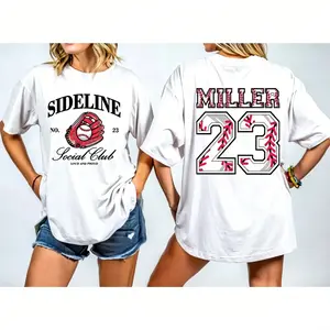 Two-Sided Baseball T-shirt With Custom Number And Name, Personalized Baseball Gift, Baseball MomShirt, Custom Sports Shirt