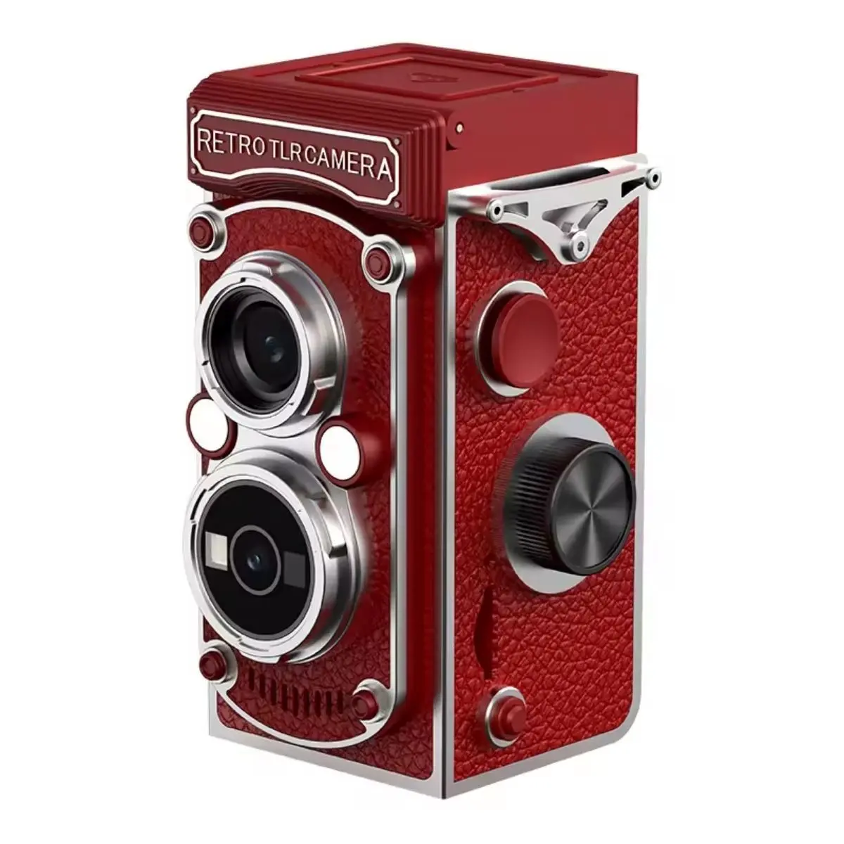 Aries RetroSnap Mini 1080P Compact Digital Camera - Vintage Twin-Lens, Screen, HD Display Screen, Film Photography Aesthetic Built-In Lens Point & Shoot Camera (Red), Built-In Lens Point & Shoot Cameras