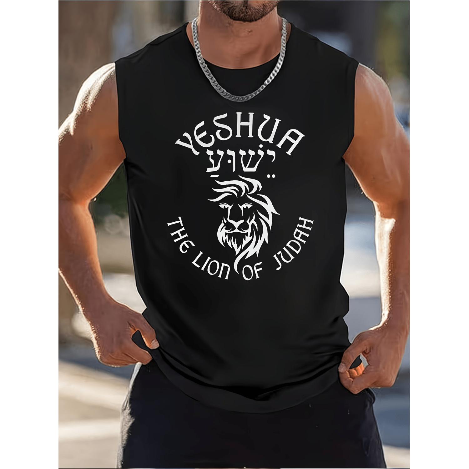 2D Flat Yeshua Lion of Judah Hebrew Text and Lion Head Design Round Acrylic Pendant Ornament Ideal for Home Decor and Car Interior Christmas Gift for Family Suitable for All Seasons
