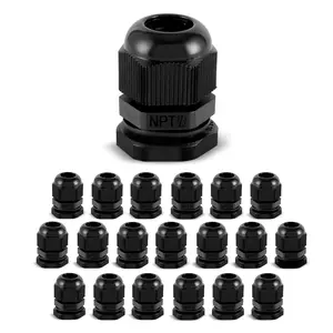 20pcs 1/2" NPT Waterproof Adjustable Cable Gland 6-12mm Cord Grip Nylon Cable Connectors Cable Gland Joints Wire Protectors