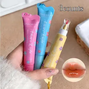 Three-Pack Water Glow Glass Lip Gloss Moisturizing Long-Lasting Lip Color Hydrating Lip Balm Set Lip Care for Daily Use Perfect for Makeup Lovers