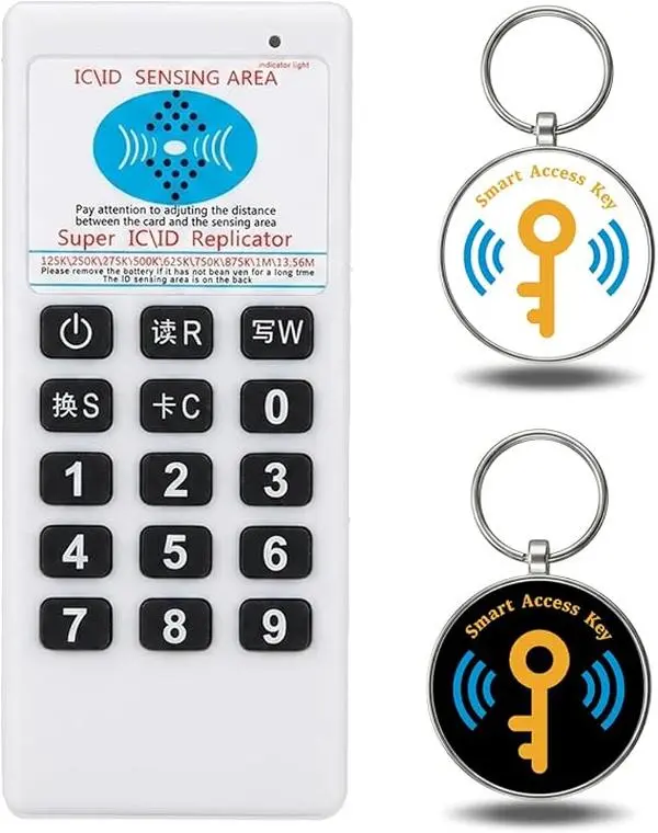 2 Pack NFC Digital Business Card Keychain with QR Code – Smart RFID Access Key,Works with NFC Phones, No App Required