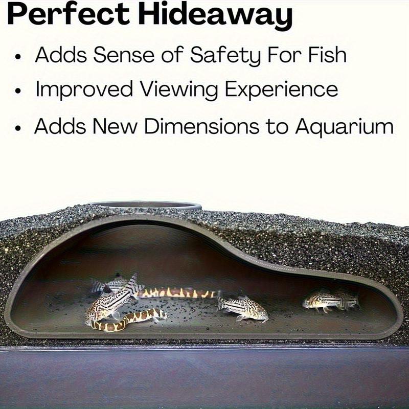 Aquarium Underground Tunnel Cave, Natural Curve Sand Burrow Tunnel, Fish Tank Decor Hiding Spot, Suitable for Corydoras Catfish, Kuhli Loach, American Cichlid