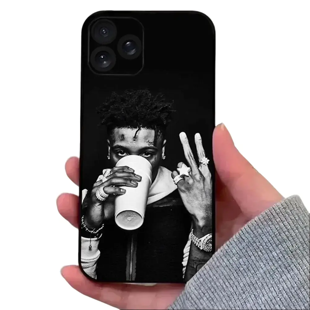 Rapper Y-Youngboy Liquid Phone Case for iPhone 17, 16, 15, 14, 13, and 12 Black Soft Case