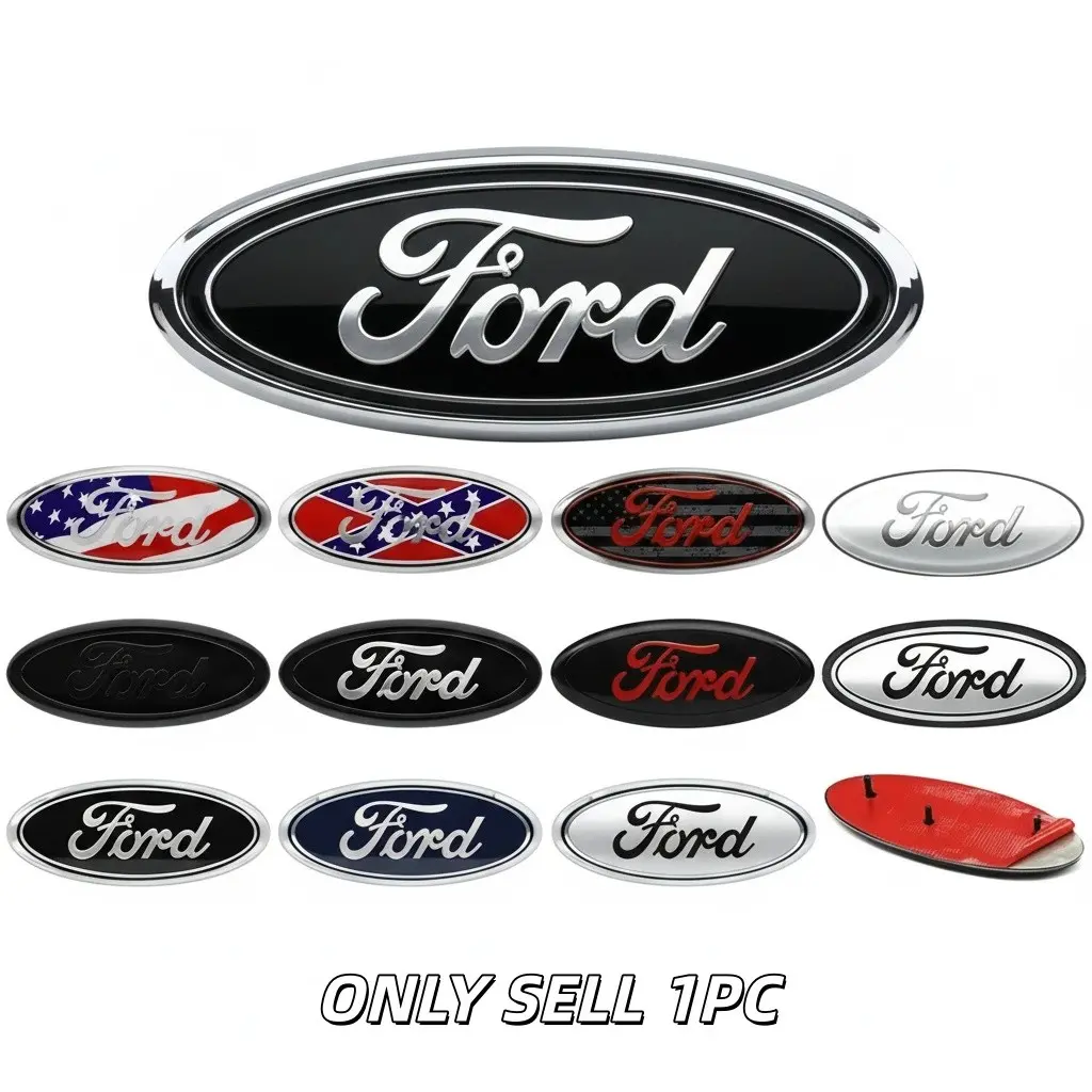 Car Front Grille Emblem Sticker, Truck Decal, Car Decals, Decal For Cars, Vehicle Decoration, Car Decorations, Vehicle Exterior Decoration, 22.5x9cm Rear Tailgate Replacement Part for Ford F150, F250, Edge, Escape, Transit, Fusion, Automotive Accessories