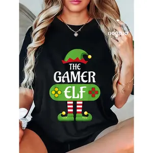 100% Cotton Gamer Elf Christmas Matching Group Family T-Shirt