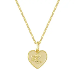 EVRY JEWELS Gold or Silver Plated Women's Hypoallergenic Struck by Love Necklace