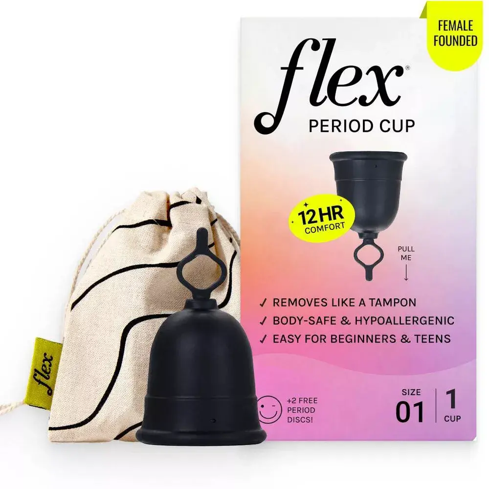 Flex Menstrual Cup with 2 Free Menstrual Discs – Size 1 Slim