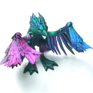 3D printed phoenix model toys, flexible joint animal doll statues, home and office desk decorations, holiday surprise gifts Ornaments