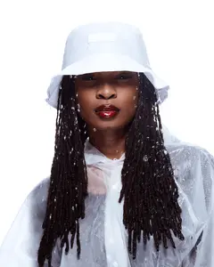 White Waterproof Satin Lined Bucket Hat