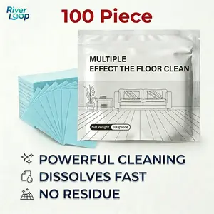 100 Pack Floor Cleaning Tablets Sheets Concentrated Mild Scent Cleaner & Polish For Hardwood Laminate Tile RV Surfaces Antibacterial Deodorization Maintenance
