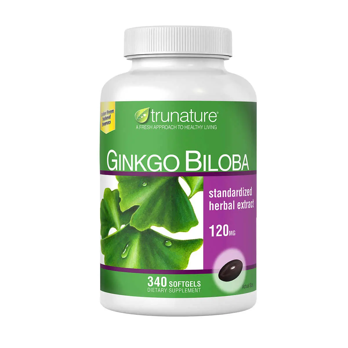 Trunature. Ginkgo Biloba Herbal Extract For Circulation and Overall Wellbeing, 340 Softgels Healthcare Supplement Fitness Edible