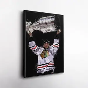 Jonathan Toews Wall Art ? Chicago Blackhawks  Print, NHL Hockey Decor, Framed Poster Gift for Fan Room, Man Cave, or Office ( Unframed - Print Only )
