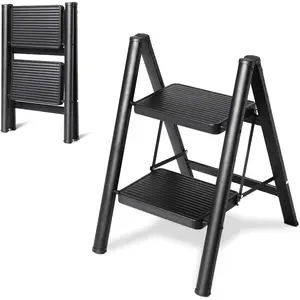 2 Step Ladder Folding Step Stool, Heavy Duty 330 Lbs Load Stepladder, Small Kitchen/Closet Ladder for Adults/, Lightweight Step Ladder 2 Step Folding with Anti-Slip Wide Pedal for  by
