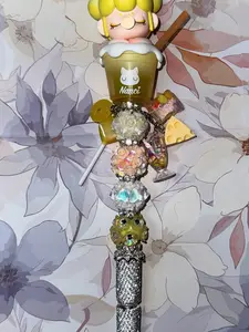 Nanci Character Rhinestone Pens - Bamboo-Body Collectible Writing Tools for School, Office Planners, Journals