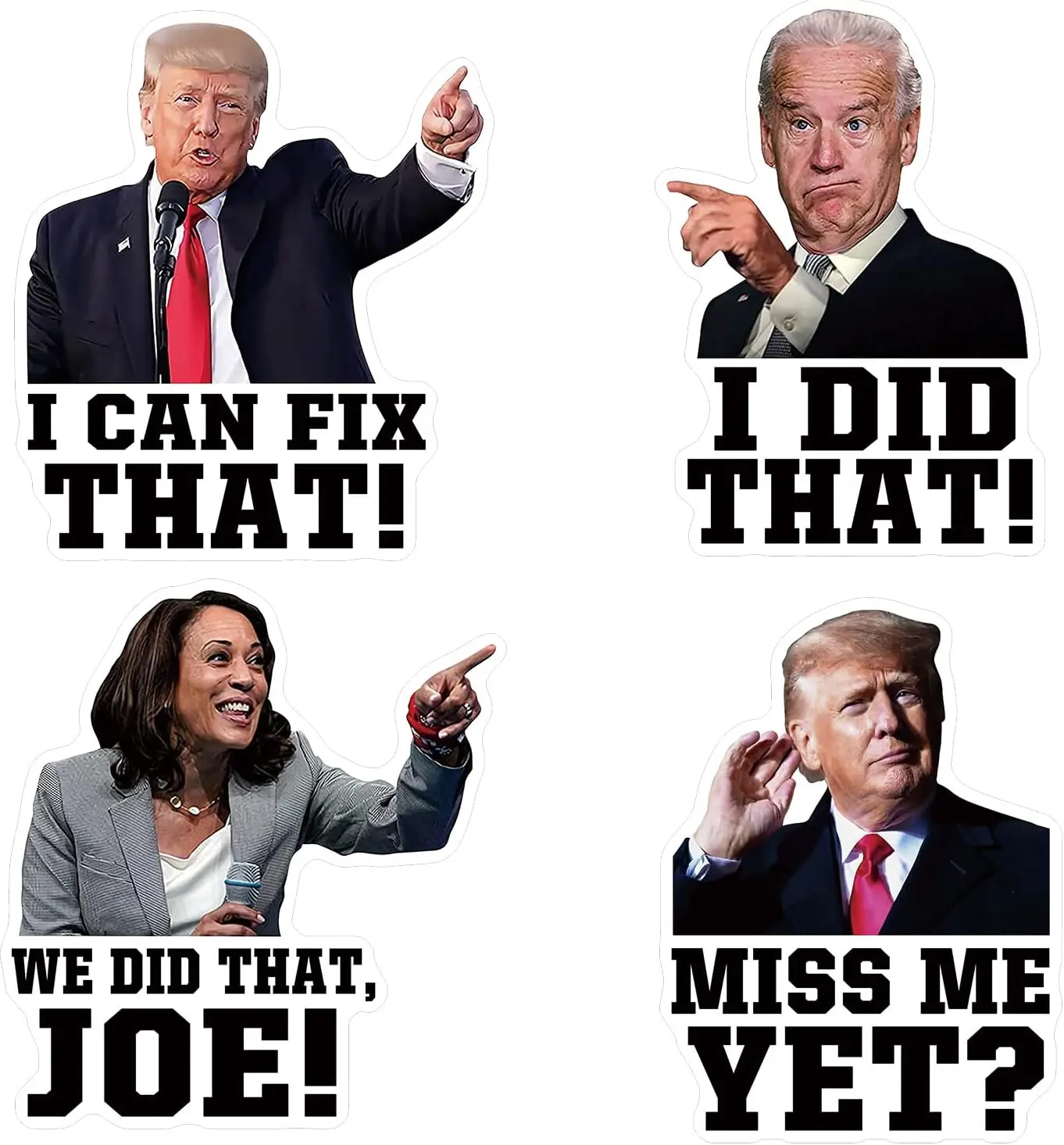 YINENA 100Pcs I Did That Biden Stickers & I Can Fix That Trump Stickers - Political Humor Pack for Cars, Motorcycles, Helmets, Laptops - 2x3 inches