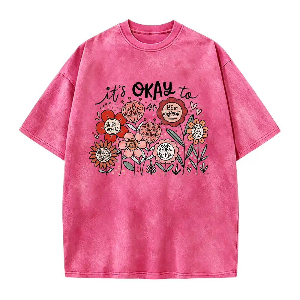 Teacher Shirt, Teacher Appreciation gift, It's Okay Floral Shirt, Mental Health Motivational Gift, Teacher Christmas gift
