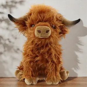 Christmas Summer Highland Cow Plush Toy, Simulation Stuffed Toy, Fluffy Toy, Animals Decoration Toy, Cute Stocking Stuffers, Home Decorative Ornament Toy, Fidget Toys, Best Gifts, Chill Room Accessories, Thanksgiving, Christmas Gift Set