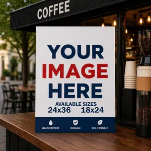 Corrugated sign for menu or payments