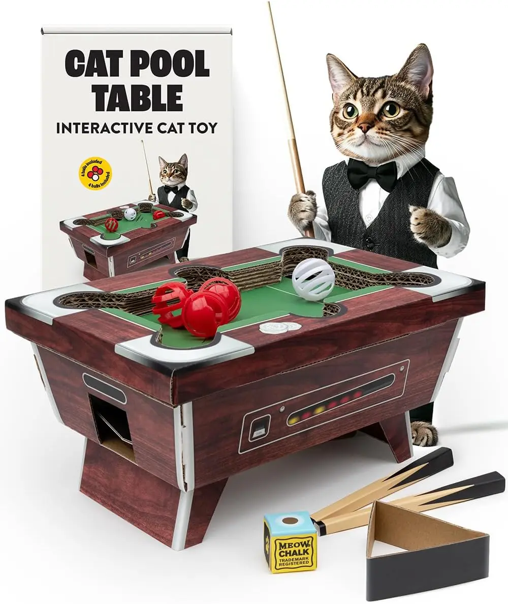 Suck UK - Interactive Cat Toy - Cat Toys for Indoor Cats Adult & Kitten Toys - Cardboard Scratcher - Scratching Board with Ball Toy