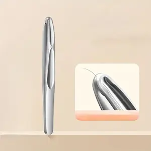 1pc Stainless Steel Facial Tweezers, Round Tip Beard & Eyebrow Grooming Tool, No-Mark Beard & Eyebrow Hair Clamp Tweezers for Men & Women, Durable Beauty Care Instrument