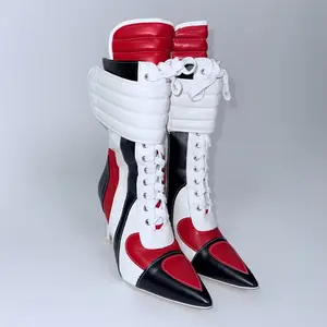 Moto Mid-Calf High Heel Stiletto Bootie